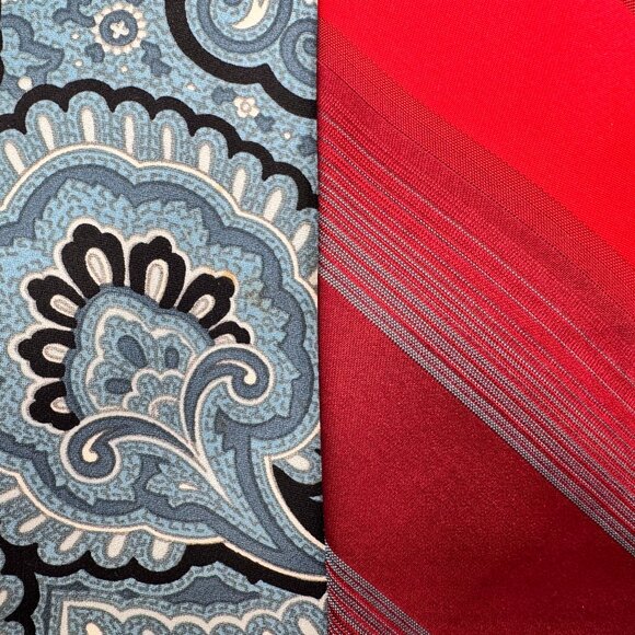 Christian Dior Vintage Tie Bundle – 1970s Blue Paisley & 1990s Barcode - Picture 4 of 7